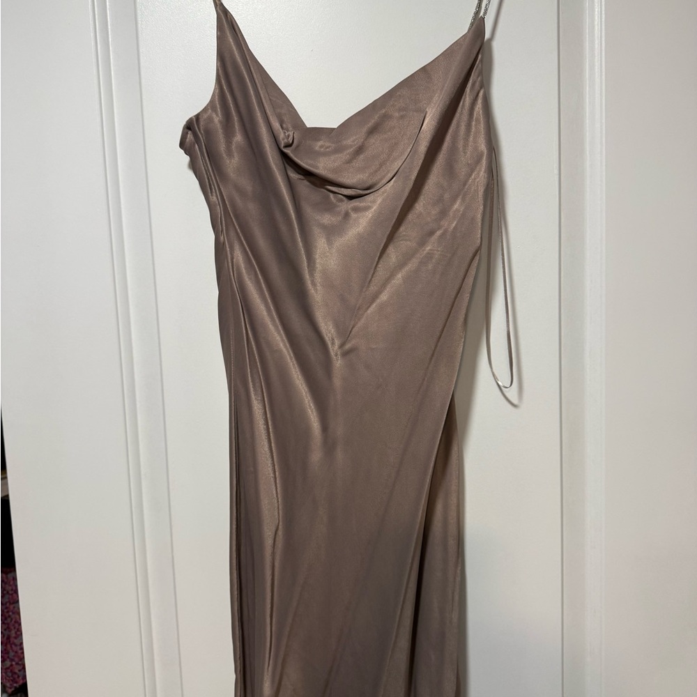 Zara Rhinestone Satin Mini Dress - Picture 2 of 4